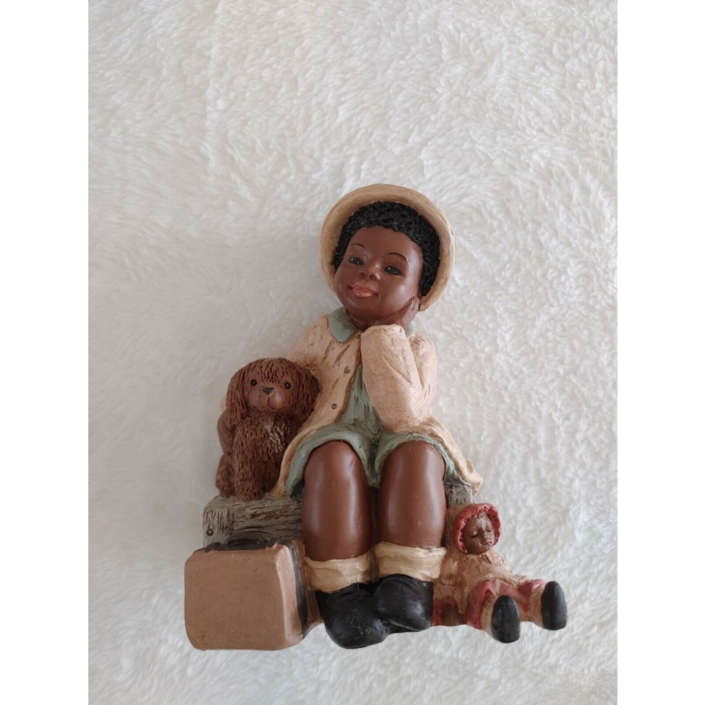 All God's Children Collectibles Figurines Hope Sitting Blue Dress Retired